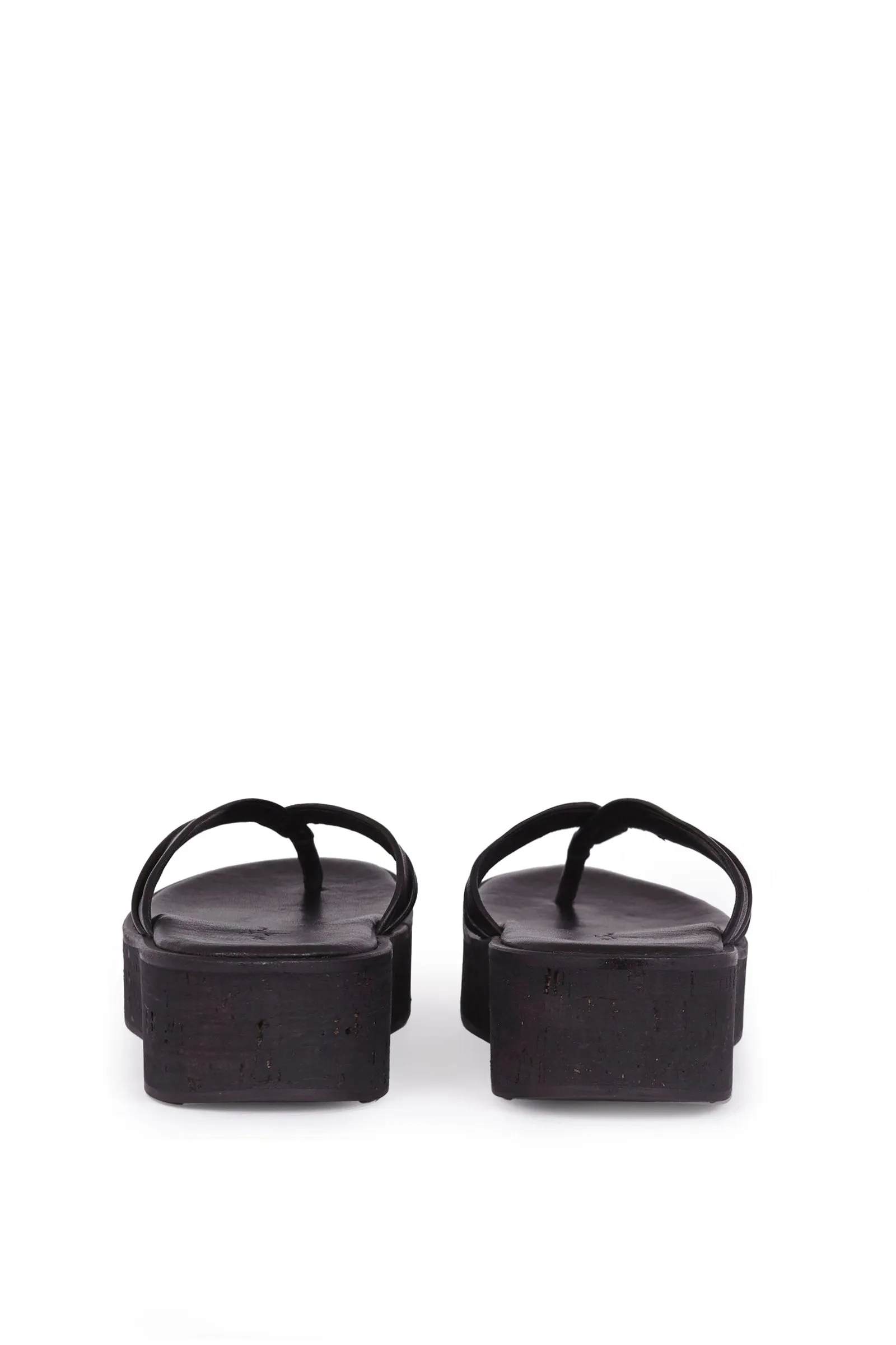 ADA, BLACK LEATHER FLIPFLOPS