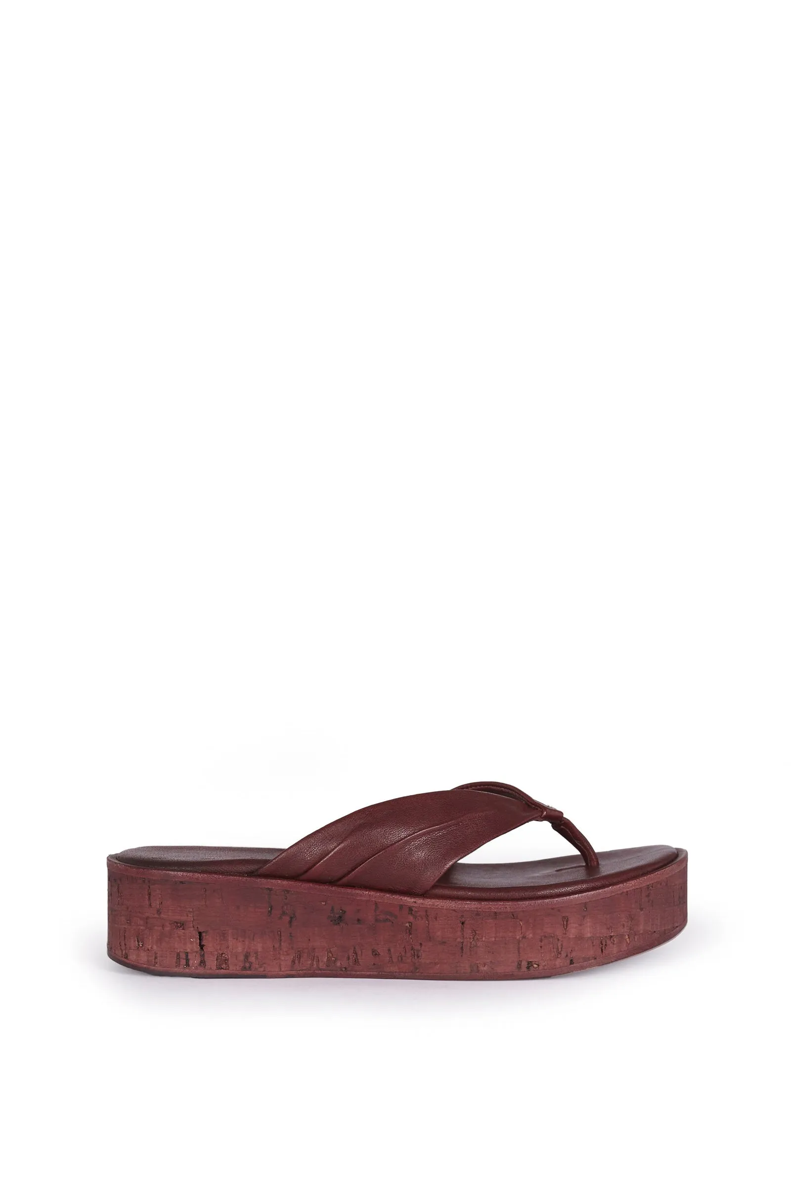 ADA, BURGUNDY LEATHER FLIPFLOPS
