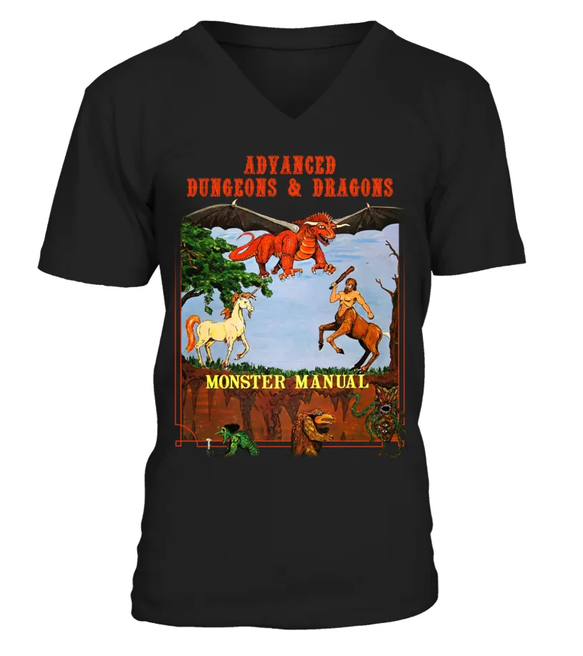 ADND1977002BK. ADVANCED DUNGEONS &AMP; DRAGONS (1ST EDITION) MONSTER MANUAL CAMISETA CUELLO EN V UNISEX