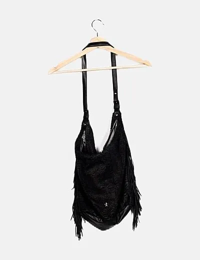 ASH Bolso shopper negro flecos