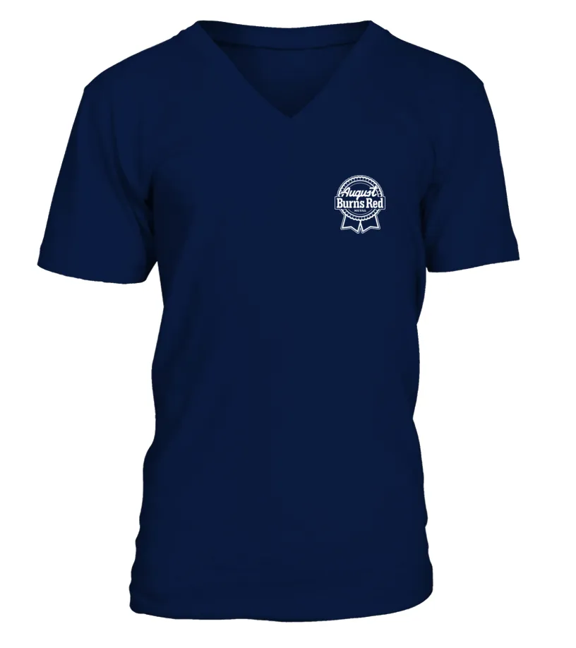AUGUST BURNS RED ABR BEER CAN BLUE TSHIRT CAMISETA CUELLO EN V UNISEX