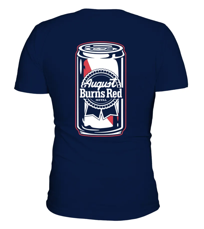 AUGUST BURNS RED ABR BEER CAN BLUE TSHIRT CAMISETA CUELLO EN V UNISEX