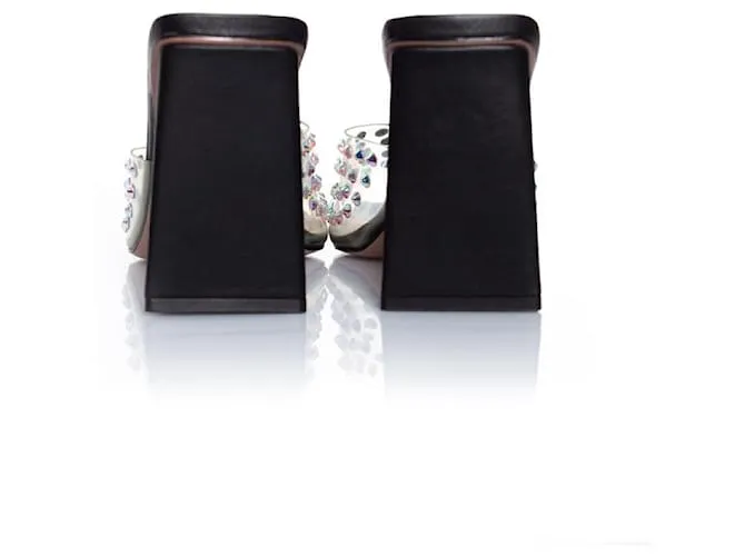Autre Marque Schutz, mules de metacrilato con pedrería Negro 