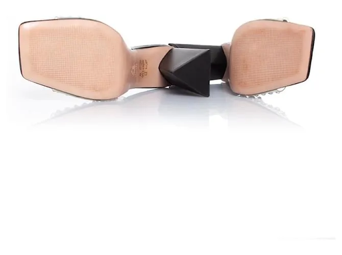 Autre Marque Schutz, mules de metacrilato con pedrería Negro 