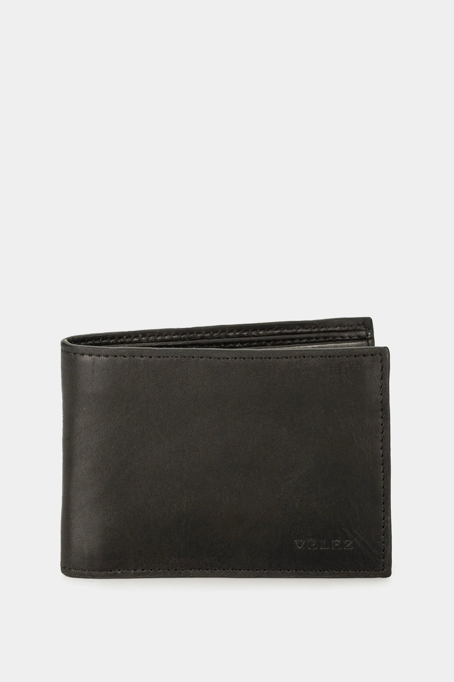 Billetera zafiro de cuero para hombre contraste interno