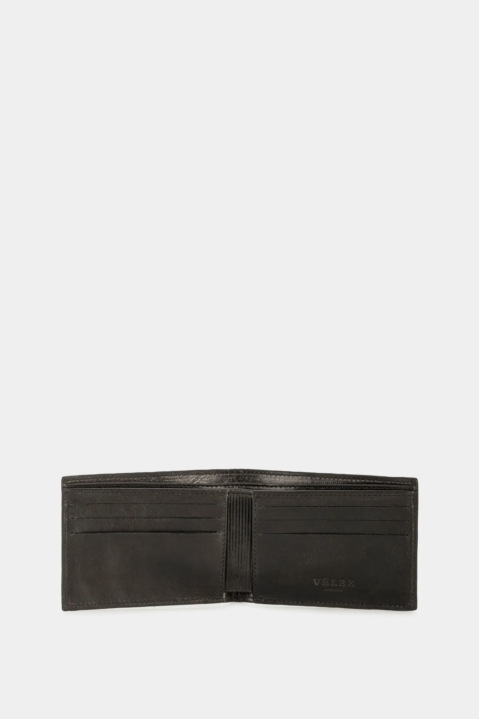 Billetera zafiro de cuero para hombre contraste interno