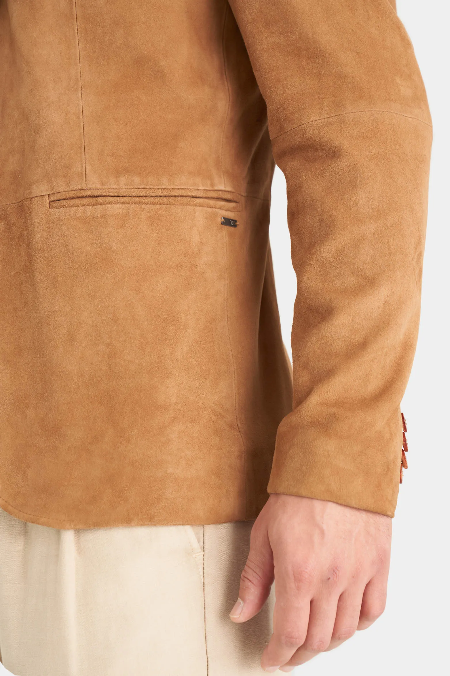 Blazer niger de gamuza para hombre fit semi ajustado