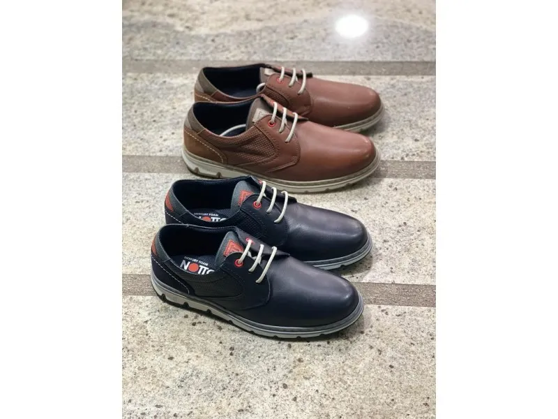 BLUCHER DE PIEL CON PICADOS 1113 NOTTON EN COLOR LIBANO O AZUL