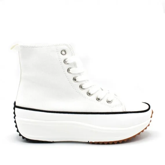 Botines Lona Mujer Blancas Plataforma Modelo Hike