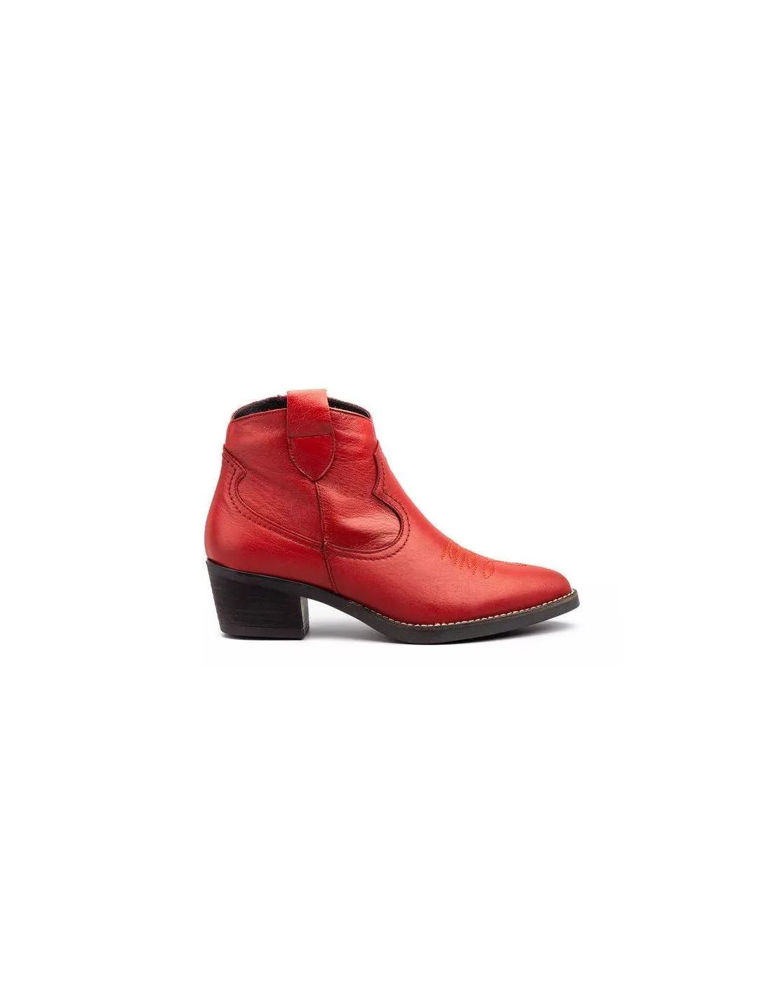 Botines Mujer Cawboy Rojo