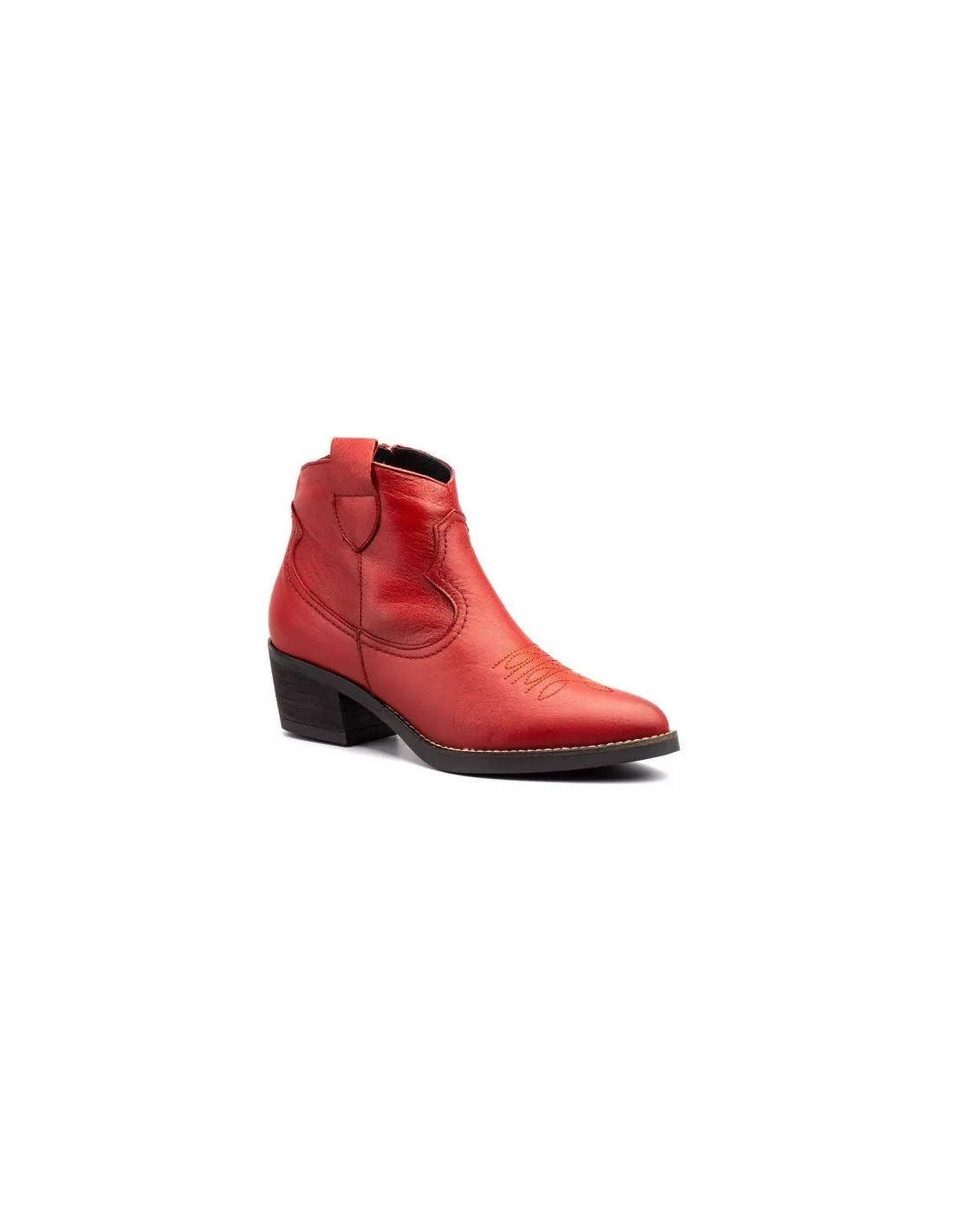Botines Mujer Cawboy Rojo