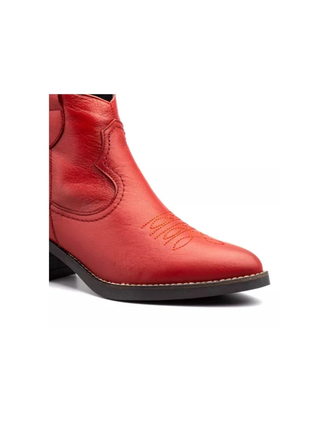 Botines Mujer Cawboy Rojo