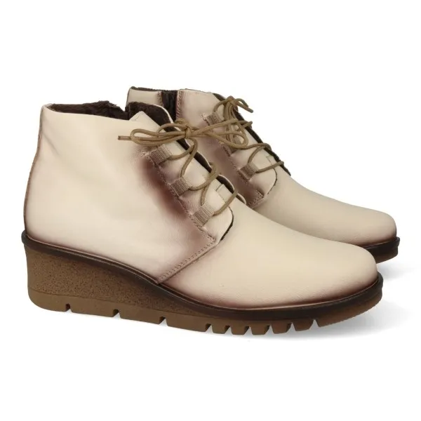 BOTINES MUJER CUÑA BLANCOS MOD. BABETTE