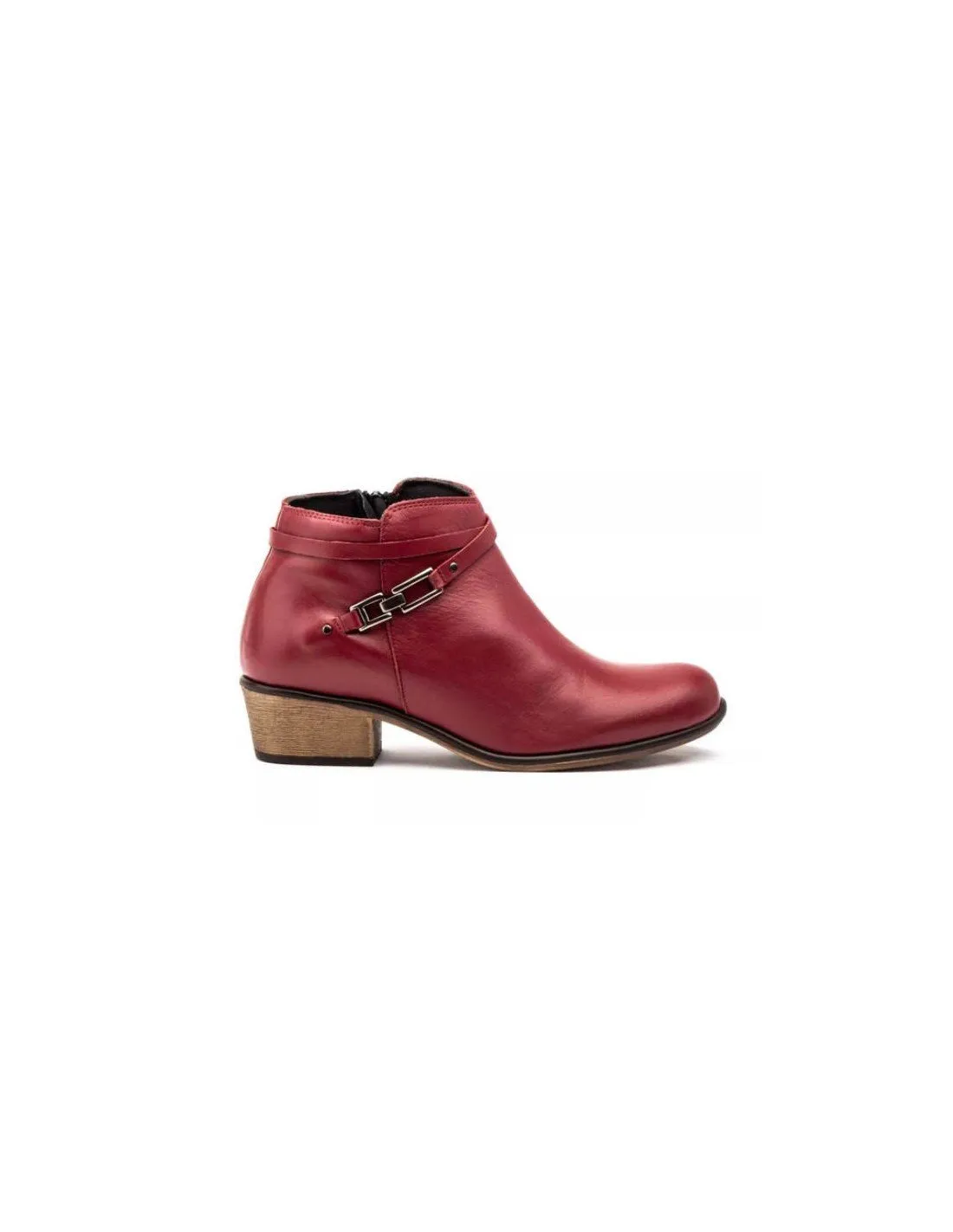Botines Mujer Piel Burdeos
