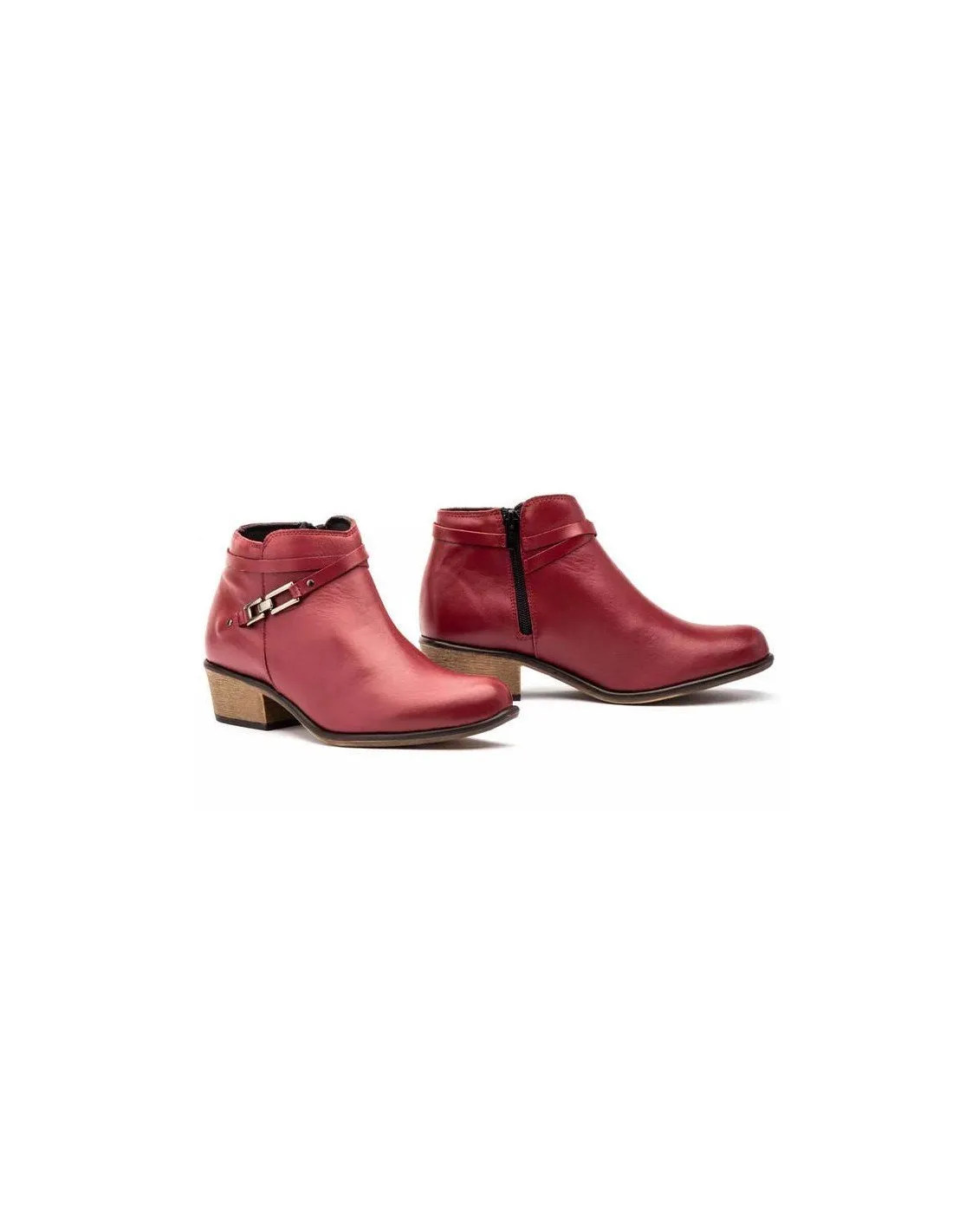 Botines Mujer Piel Burdeos