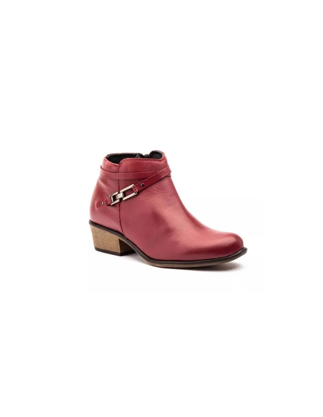 Botines Mujer Piel Burdeos