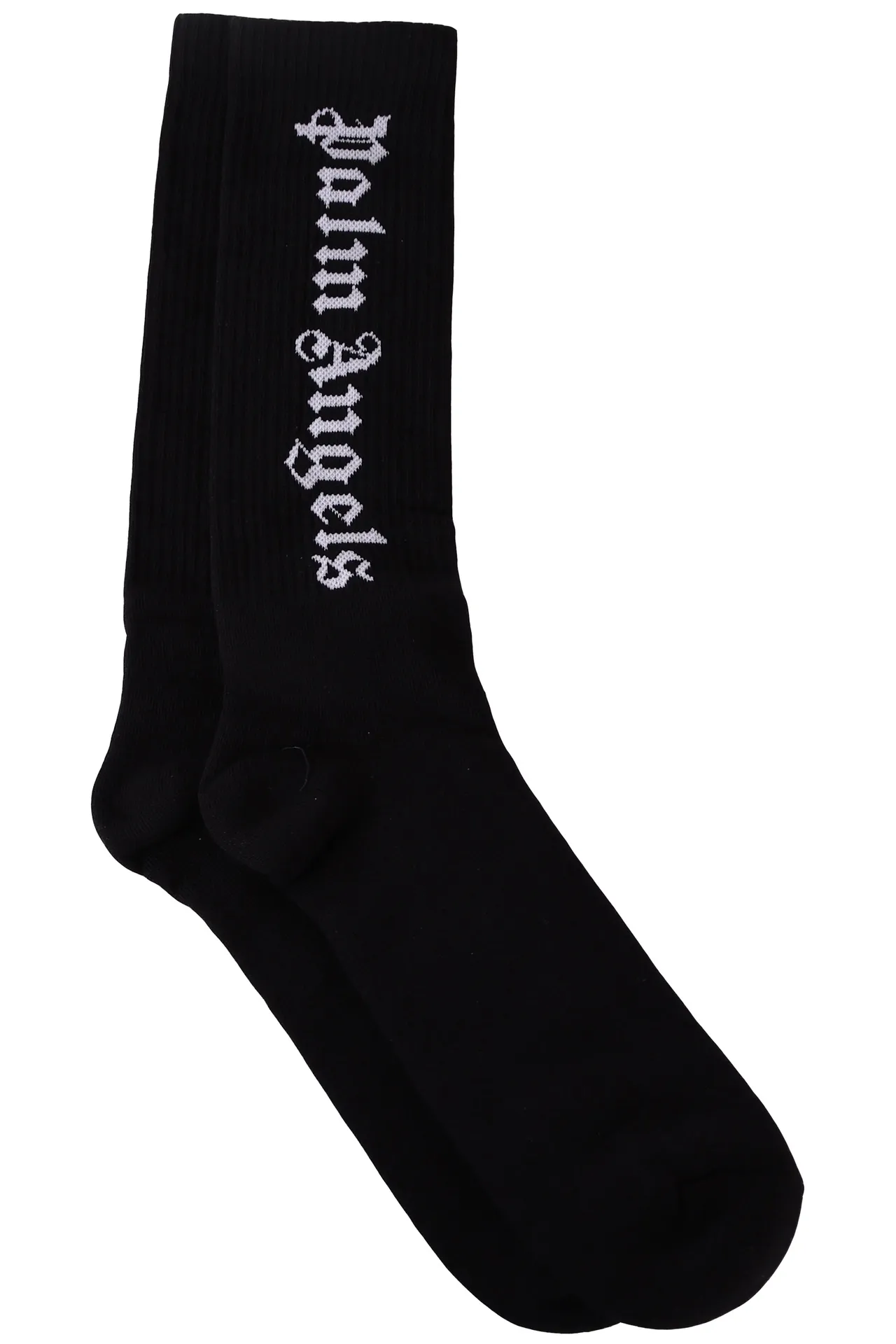 Calcetines Palm Angels negros con logo blanco