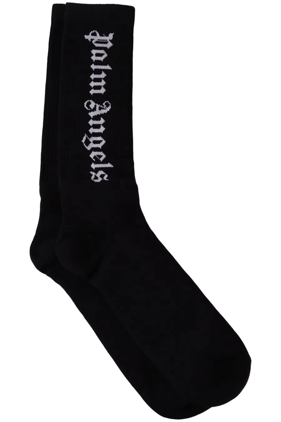 Calcetines Palm Angels negros con logo blanco