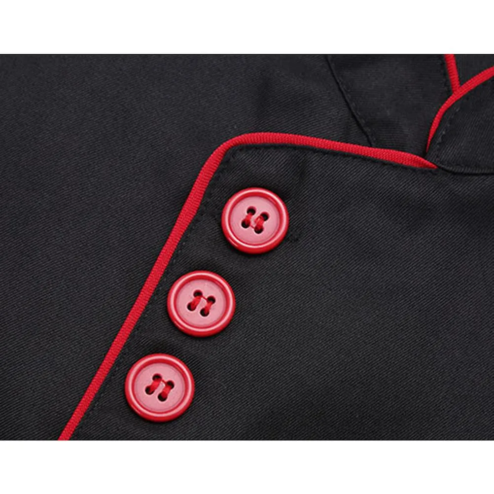 CAMISA DE CATERING UNISEX BASICAL TOPS DE CHEF DE MANGA LARGA PARA PANADERíA HOTEL RESTAURANTE  TALLA XXXL (NEGRO)