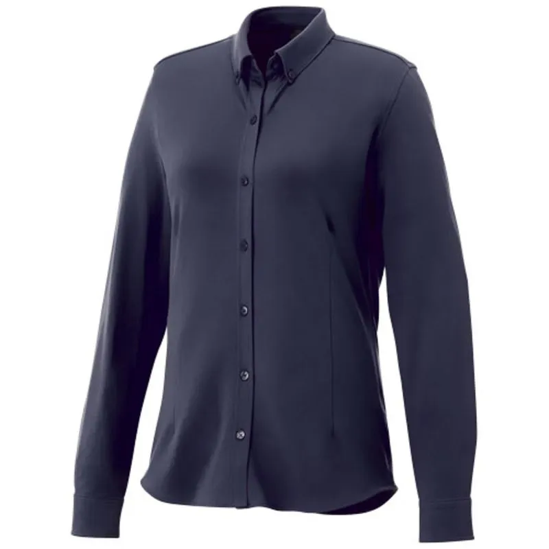 Camisa de manga larga de punto piqué para mujer 'Bigelow'