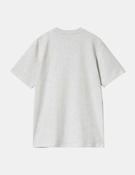 CAMISETA CARHARTT SCRIPT  ASH HEATHER / DUCK BLUE