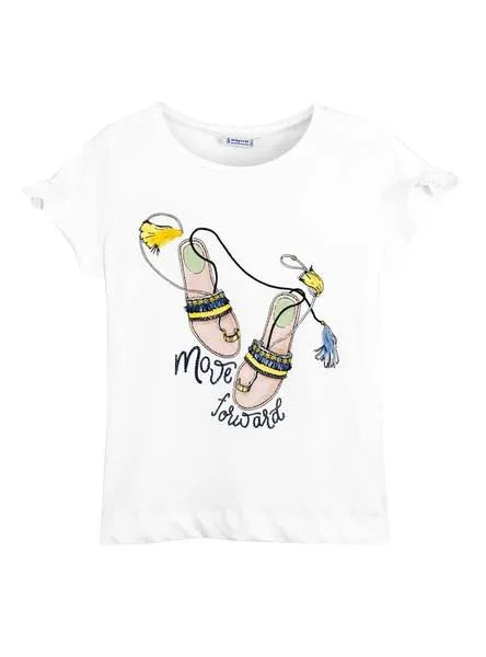 camiseta mayoral flip flops blanco para niña