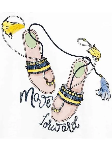 camiseta mayoral flip flops blanco para niña