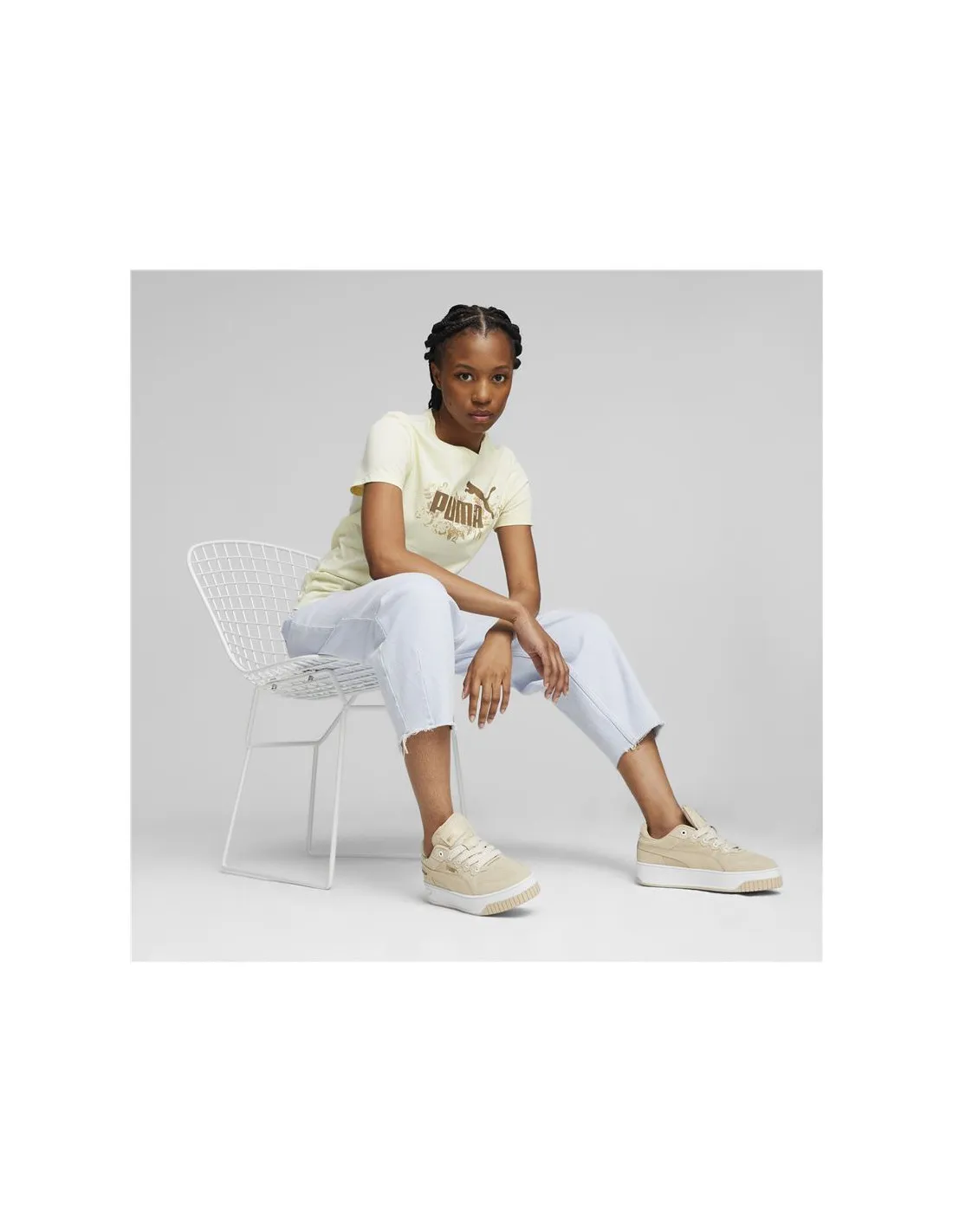 Camiseta Puma Ess+ Floral Vibes Blanco Mujer