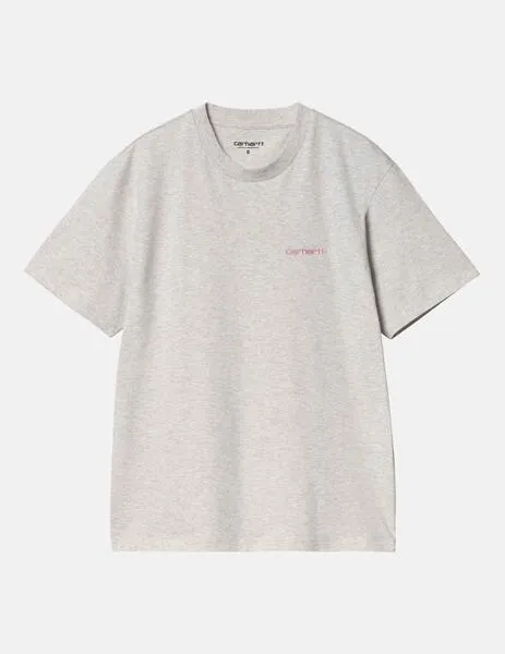 CAMISETA W' CARHARTT SCRIPT EMBROIDERY  ASH HEATHER / DUST