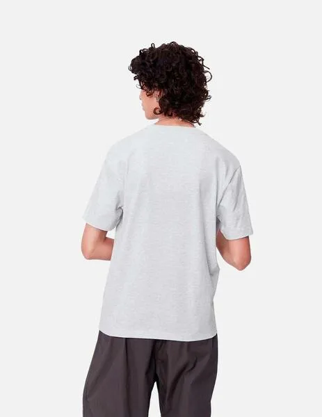 CAMISETA W' CARHARTT SCRIPT EMBROIDERY  ASH HEATHER / DUST