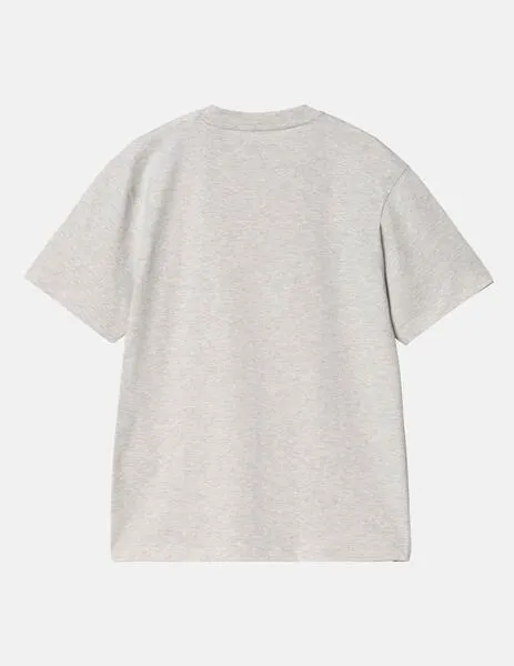 CAMISETA W' CARHARTT SCRIPT EMBROIDERY  ASH HEATHER / DUST