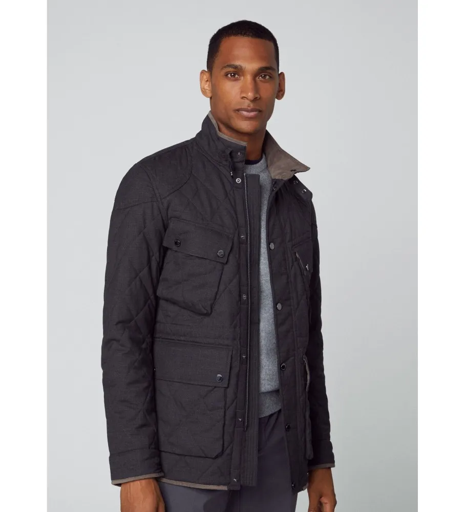 Chaqueta Flannel Moto gris oscuro