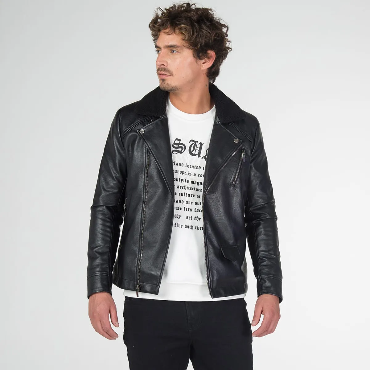 Chaqueta Sintetica Biker Slim Charls