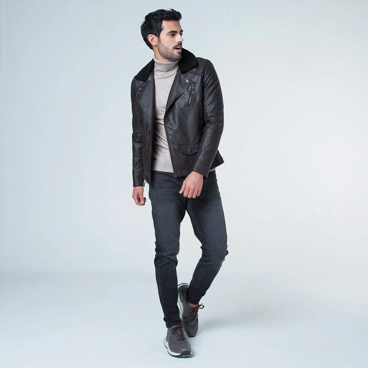 Chaqueta Sintetica Biker Slim Charls
