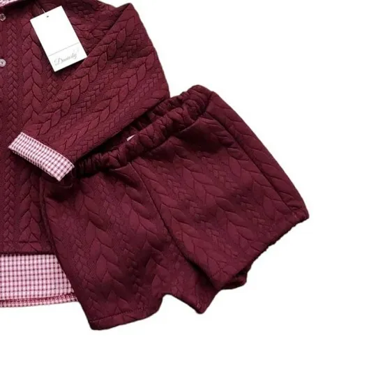 Conjunto niño sudadera granate con bombachito de Daniesty