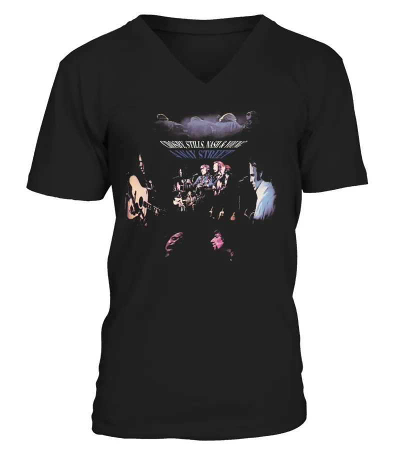 Crosby, Stills, Nash &amp; Young BK (39) Camiseta cuello en V Unisex