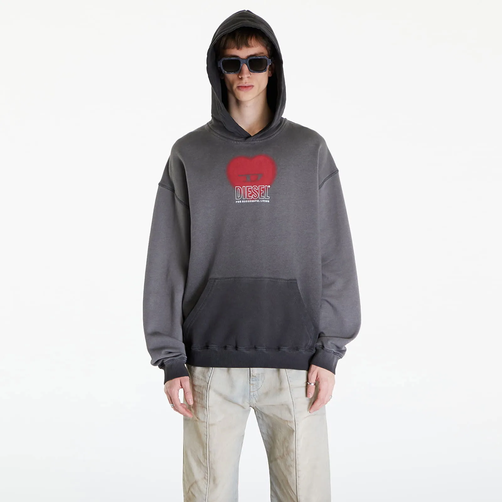 DIESEL SBOXTN10 HOODIE UNISEX GREY