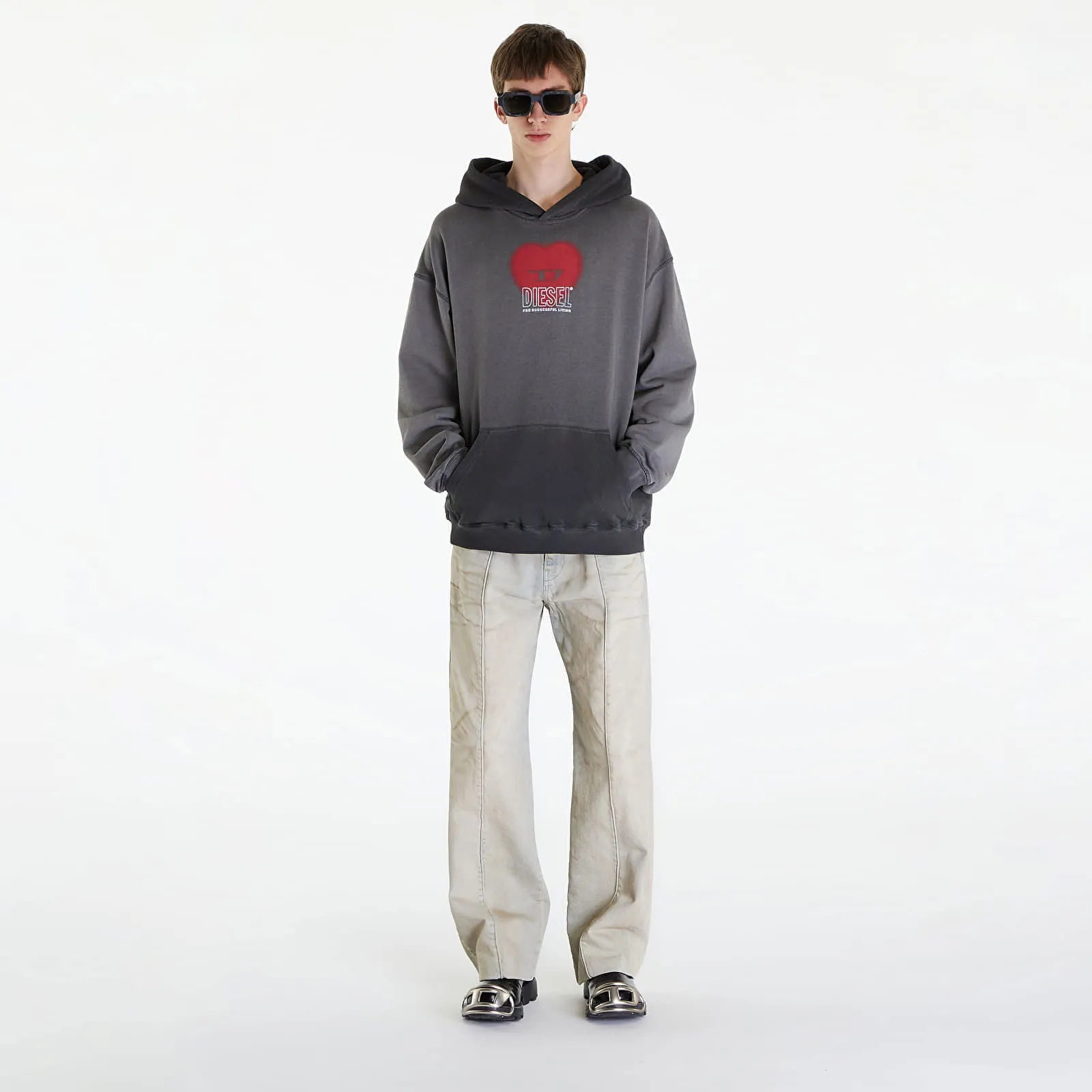DIESEL SBOXTN10 HOODIE UNISEX GREY
