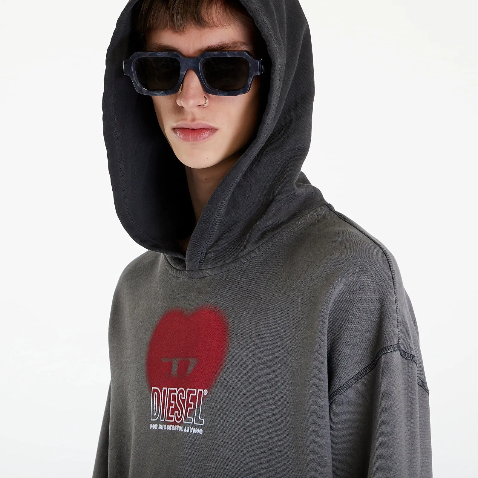 DIESEL SBOXTN10 HOODIE UNISEX GREY