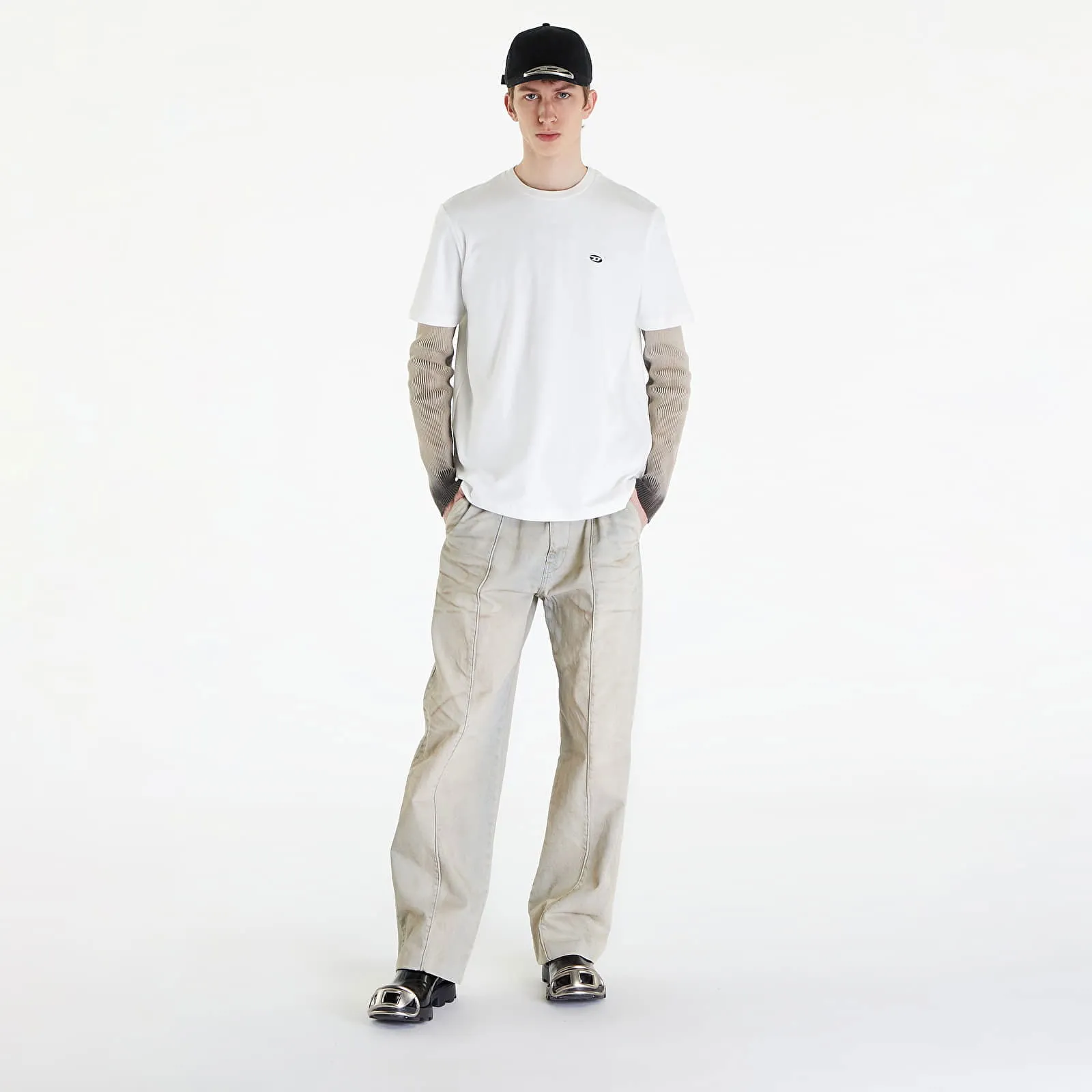 DIESEL TJUSTINEDOVALPJ TSHIRT UNISEX OFF WHITE