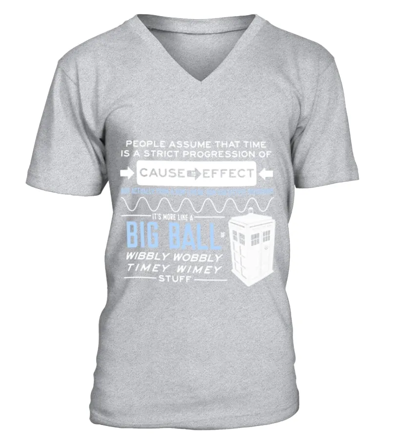 DOCTOR WHO WIBBLY WOBBLY TIMEY WIMEY STUFF TEE TSHIRT CAMISETA CUELLO EN V UNISEX