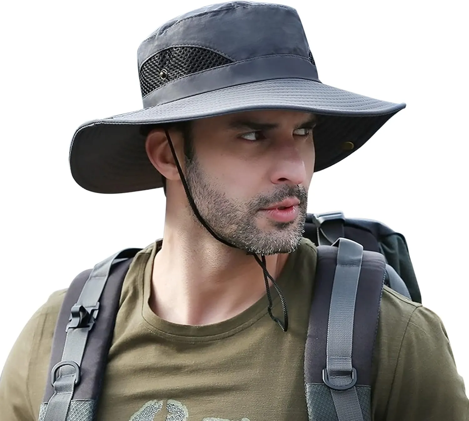 DORRISO Hombres Ancha Sombrero para el Sol Sombrero de Vacaciones Viaje Pesca Gorro Transpirable Ocio Gorra Cómodo Vacaciones Vi