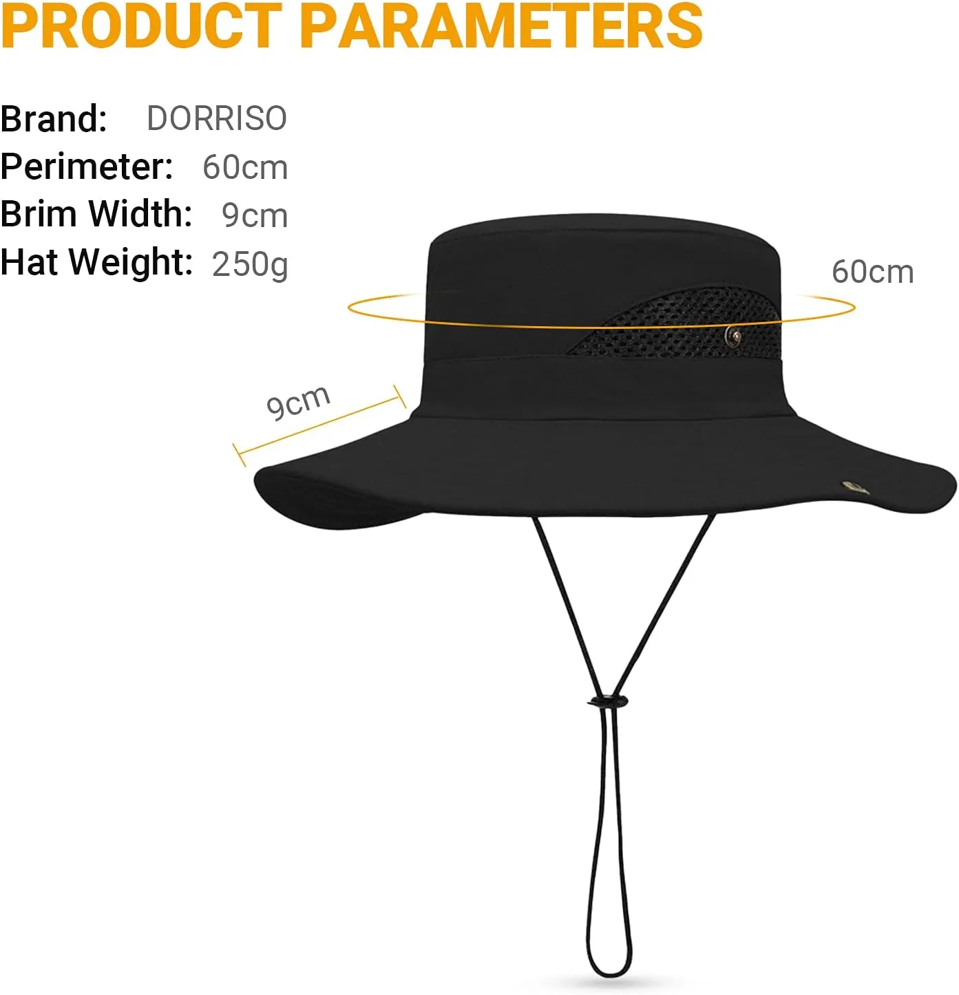 DORRISO Hombres Ancha Sombrero para el Sol Sombrero de Vacaciones Viaje Pesca Gorro Transpirable Ocio Gorra Cómodo Vacaciones Vi