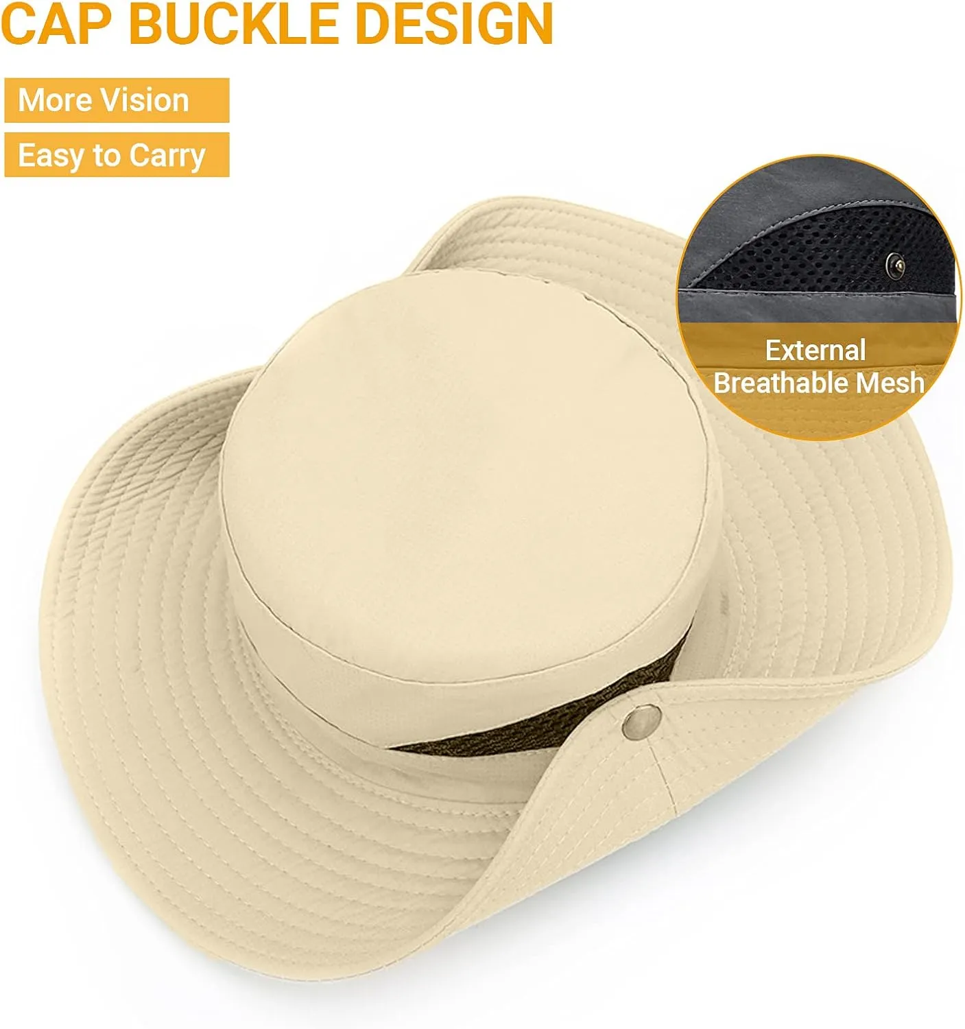 DORRISO Hombres Ancha Sombrero para el Sol Sombrero de Vacaciones Viaje Pesca Gorro Transpirable Ocio Gorra Cómodo Vacaciones Vi