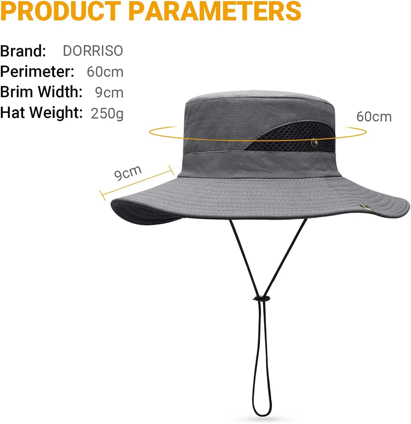 DORRISO Hombres Ancha Sombrero para el Sol Sombrero de Vacaciones Viaje Pesca Gorro Transpirable Ocio Gorra Cómodo Vacaciones Vi
