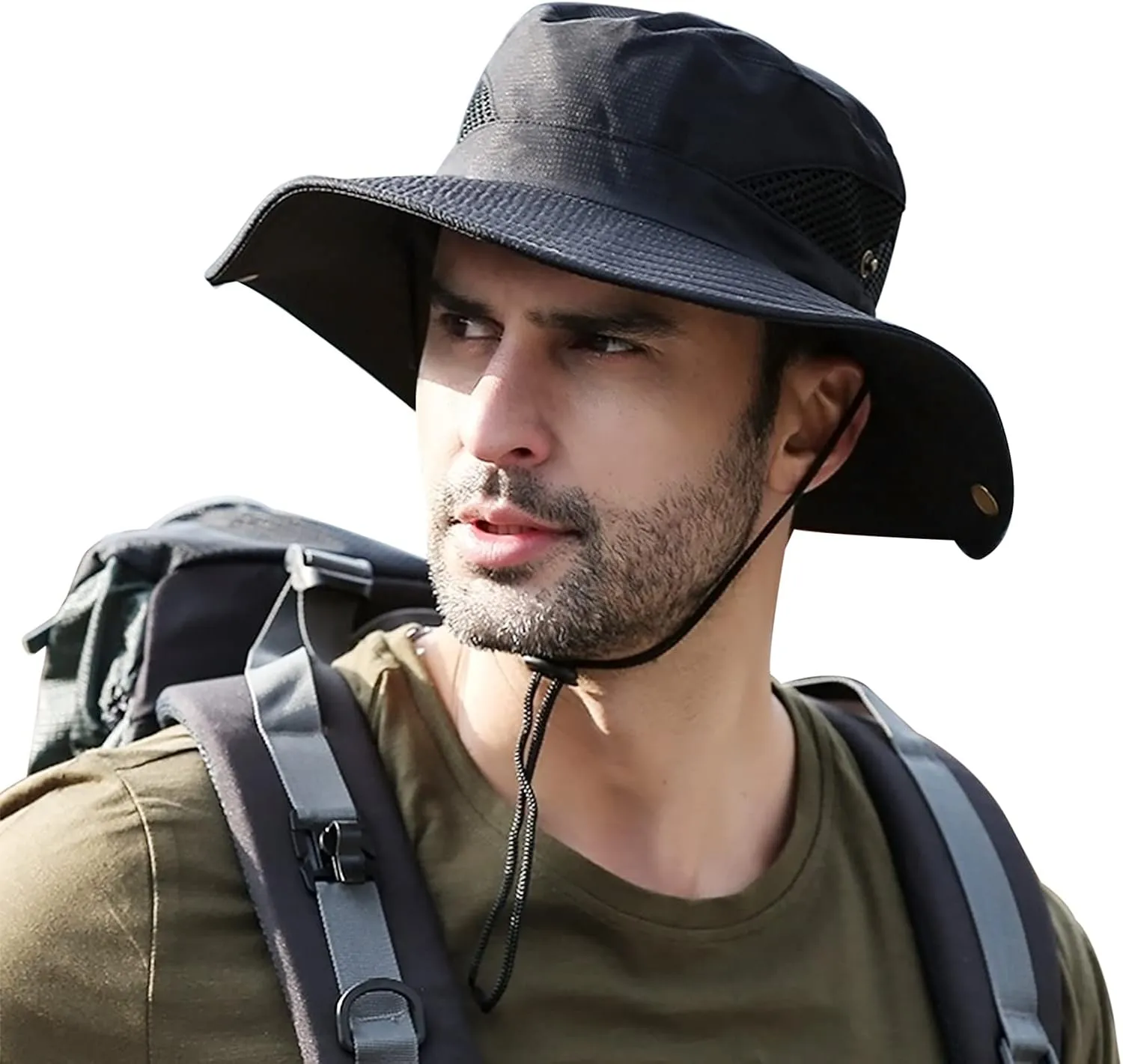 DORRISO Hombres Ancha Sombrero para el Sol Sombrero de Vacaciones Viaje Pesca Gorro Transpirable Ocio Gorra Cómodo Vacaciones Vi