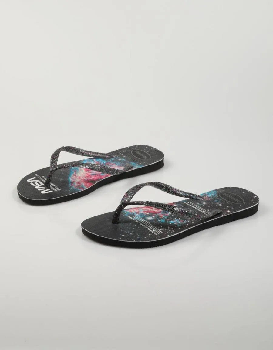  flip flops HAVAIANAS Slim Nasa en Black 79286