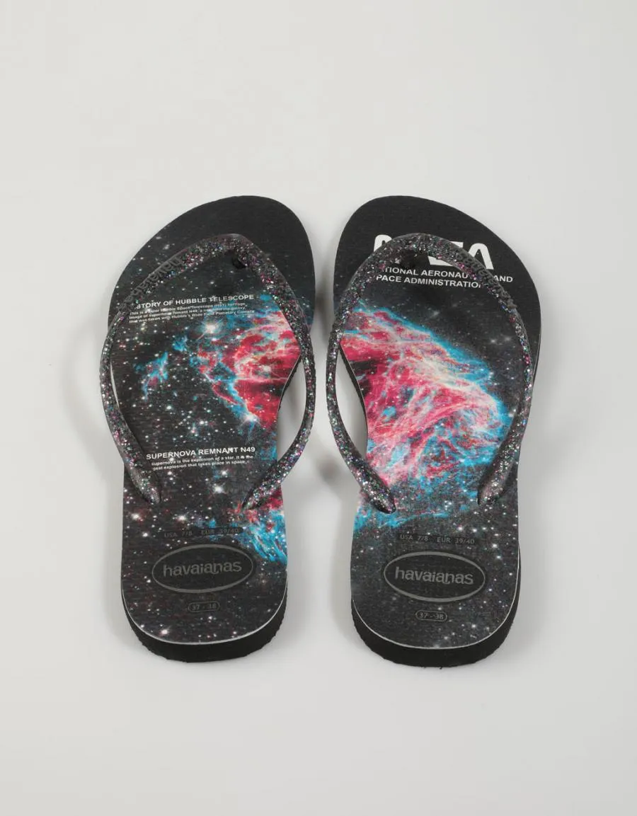  flip flops HAVAIANAS Slim Nasa en Black 79286