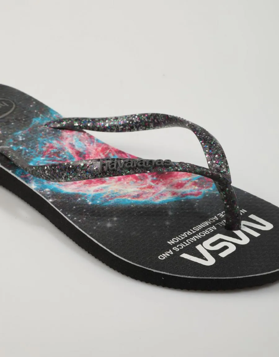  flip flops HAVAIANAS Slim Nasa en Black 79286