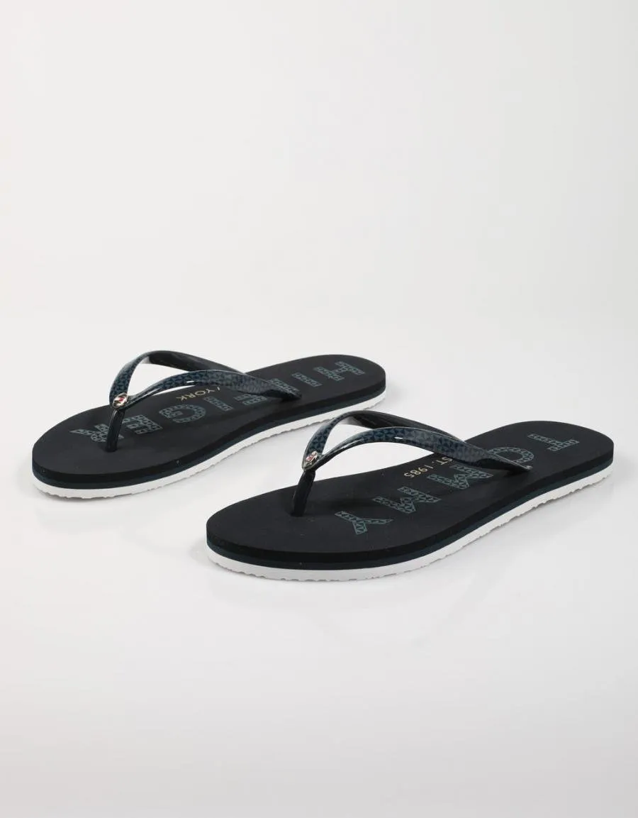  flip flops TOMMY HILFIGER Tommy Footbed Flat Beach Sandal en Navy Blue 78656